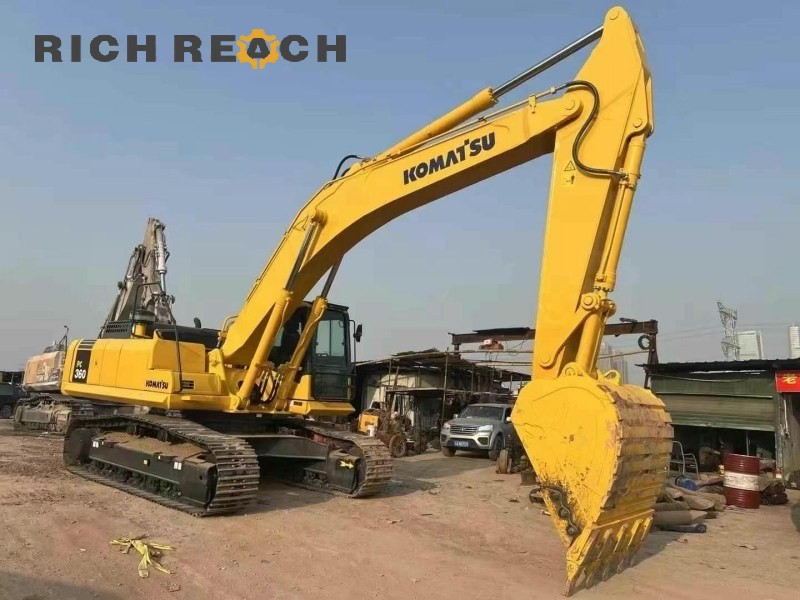 Undercarriage and track detail of a 2015 Komatsu PC360-7 excavator, 2,700 hours, $37,500